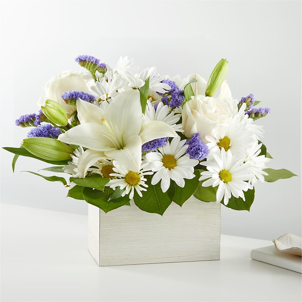 Beyond Blue Box Bouquet – MOORE'S FLOWERS & GIFTS, Fayette AL