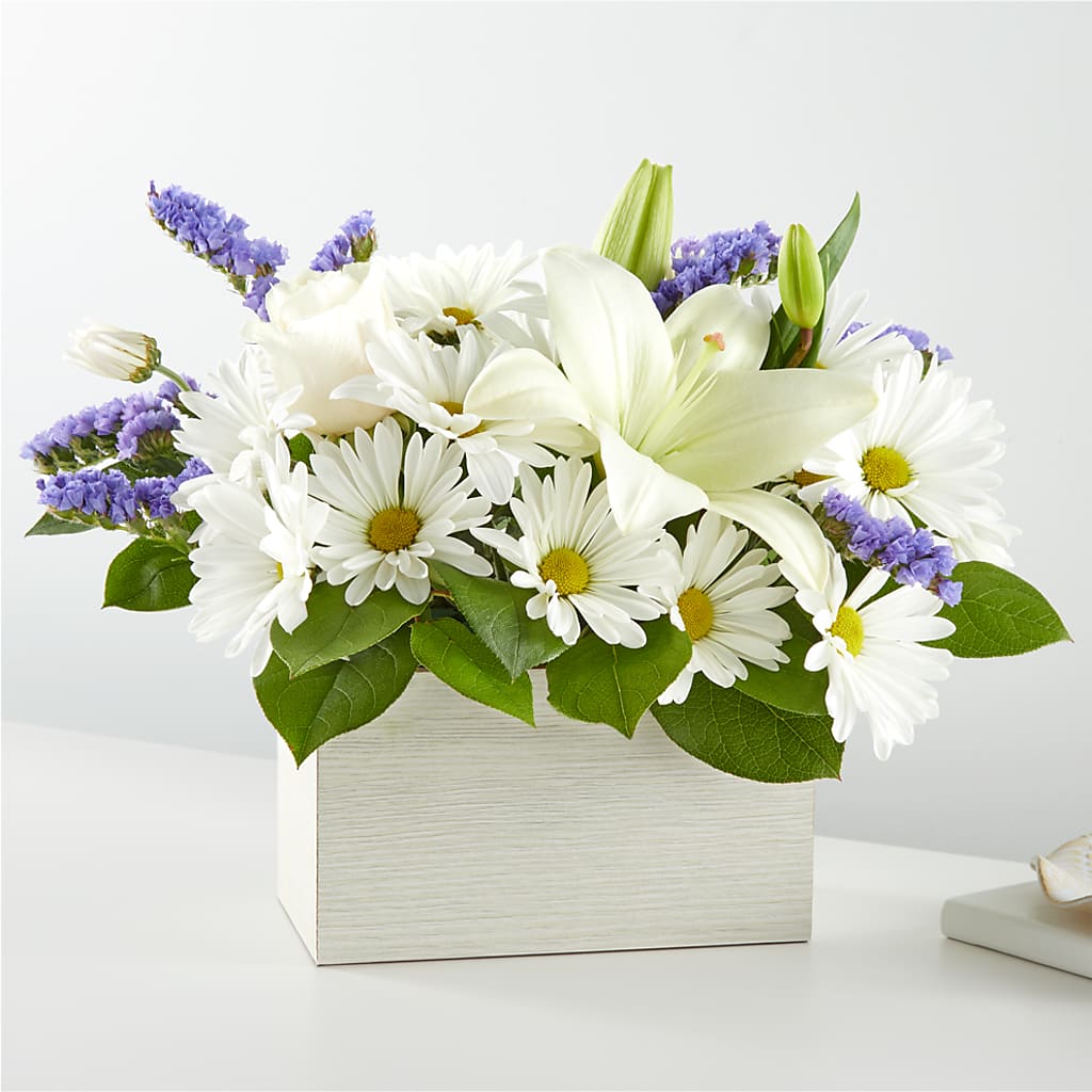 Beyond Blue Box Bouquet – MOORE'S FLOWERS & GIFTS, Fayette AL