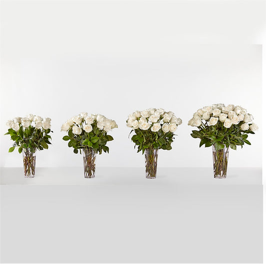 Long Stem White Rose Bouquet – MOORE'S FLOWERS & GIFTS, Fayette AL