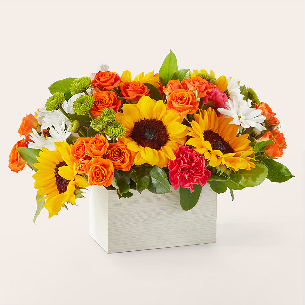 Sun-drenched Blooms Box Bouquet – MOORE'S FLOWERS & GIFTS, Fayette AL
