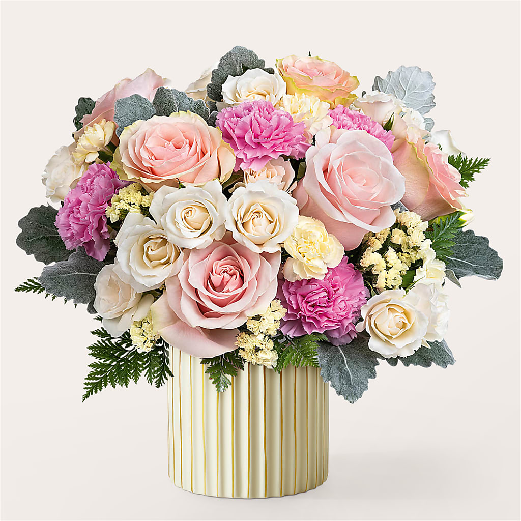 Blissful Moments Bouquet with Ivory Vase – MOORE'S FLOWERS & GIFTS, Fayette AL