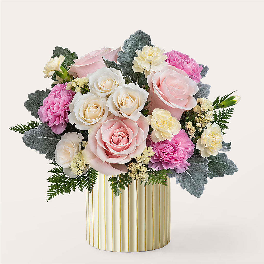 Blissful Moments Bouquet with Ivory Vase – MOORE'S FLOWERS & GIFTS, Fayette AL