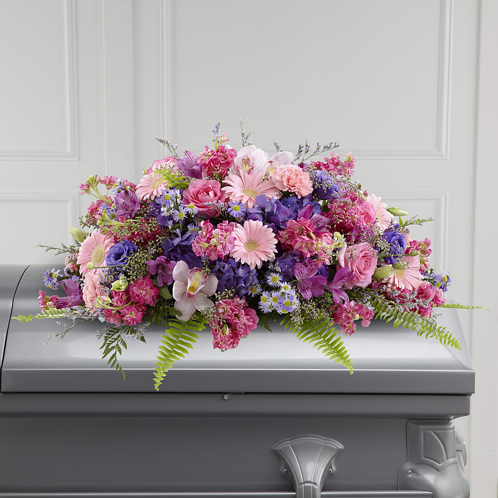 Glorious Garden Casket Spray – MOORE'S FLOWERS & GIFTS, Fayette AL