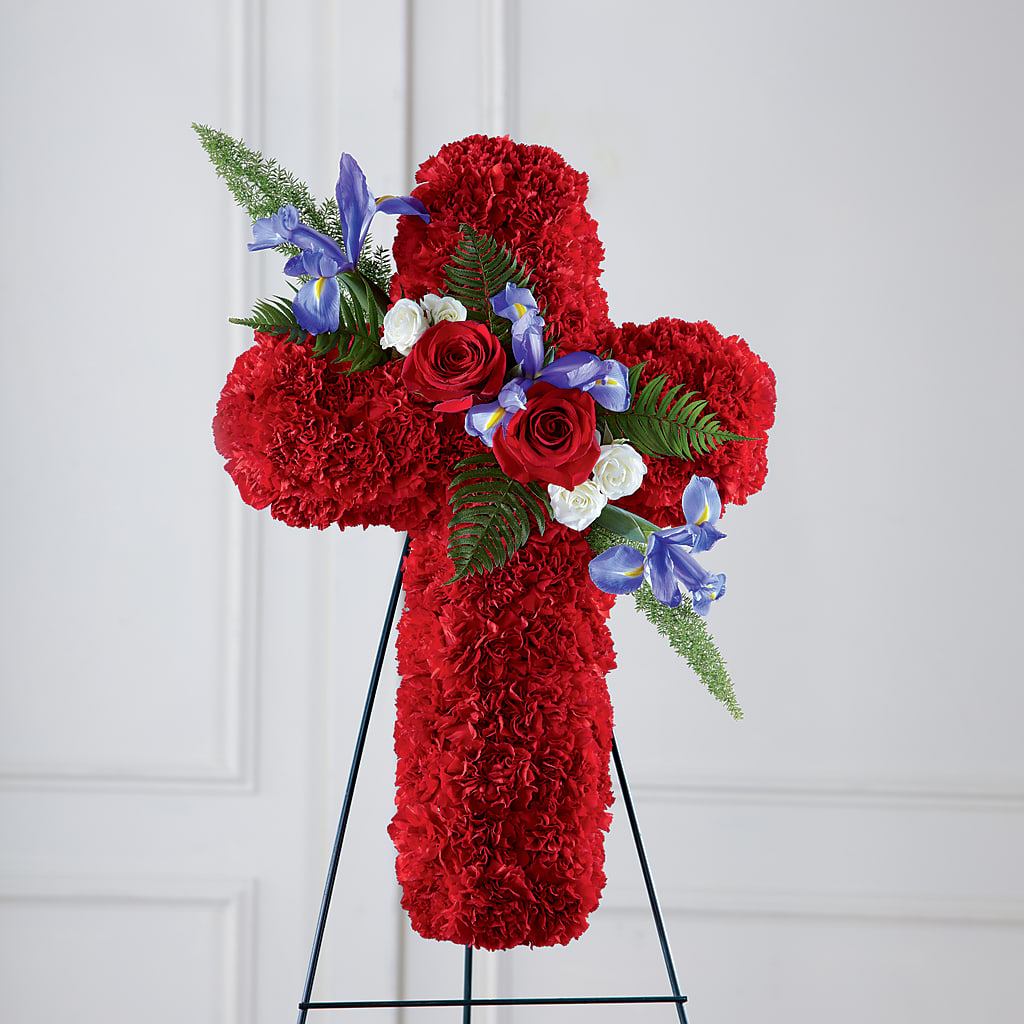 Faithful Hero Floral Cross – MOORE'S FLOWERS & GIFTS, Fayette AL