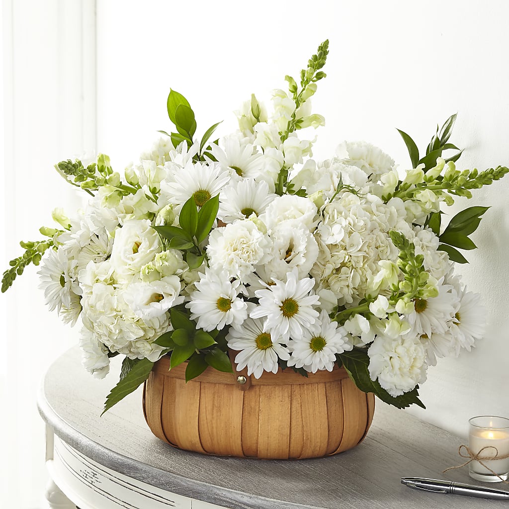 Pure Ivory Basket – MOORE'S FLOWERS & GIFTS, Fayette AL