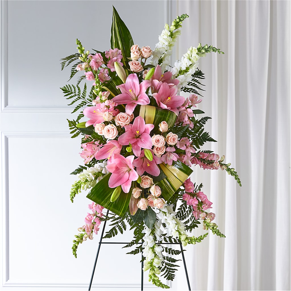 Elegant Embrace Standing Spray – MOORE'S FLOWERS & GIFTS, Fayette AL