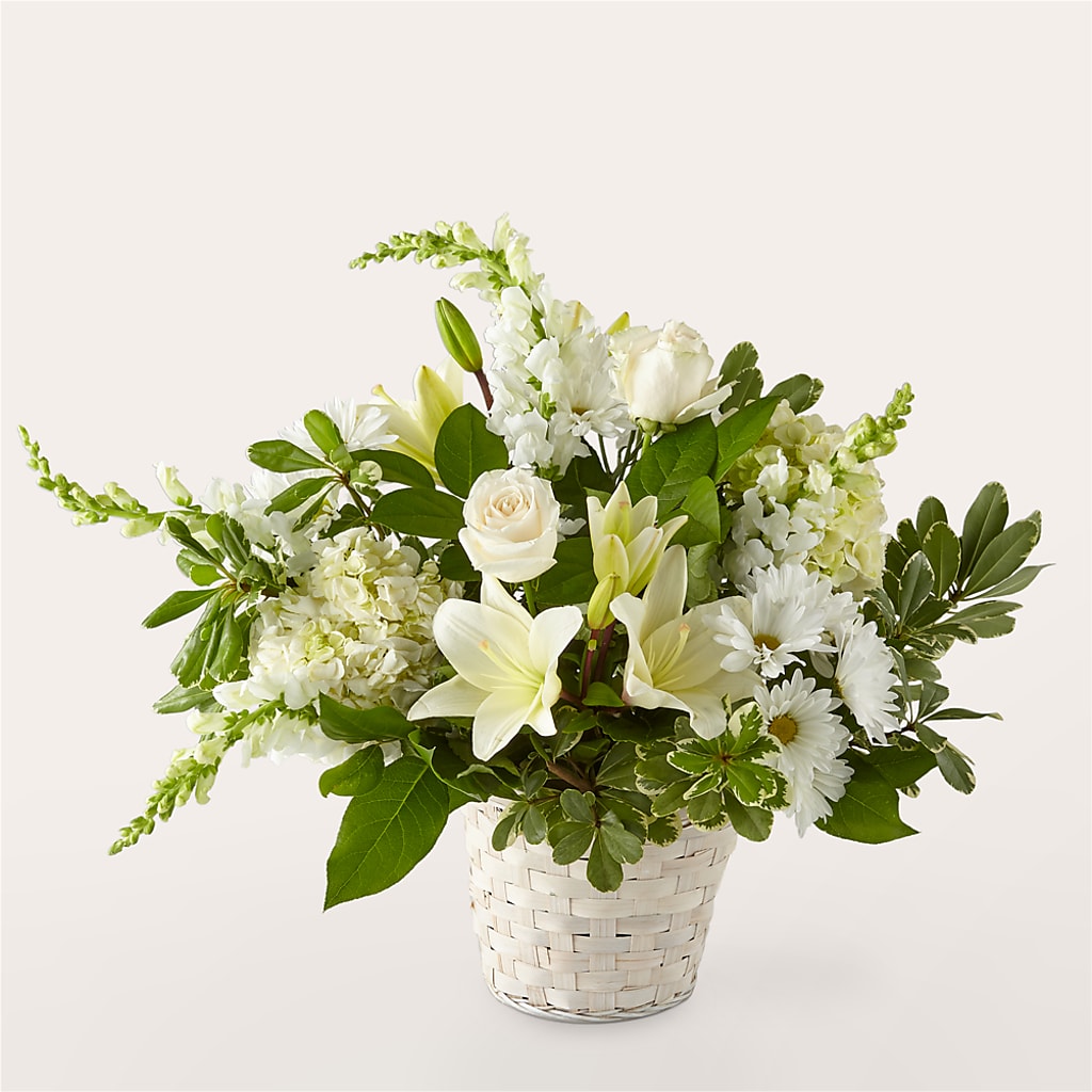 Ivory Elegance Floral Basket – MOORE'S FLOWERS & GIFTS, Fayette AL