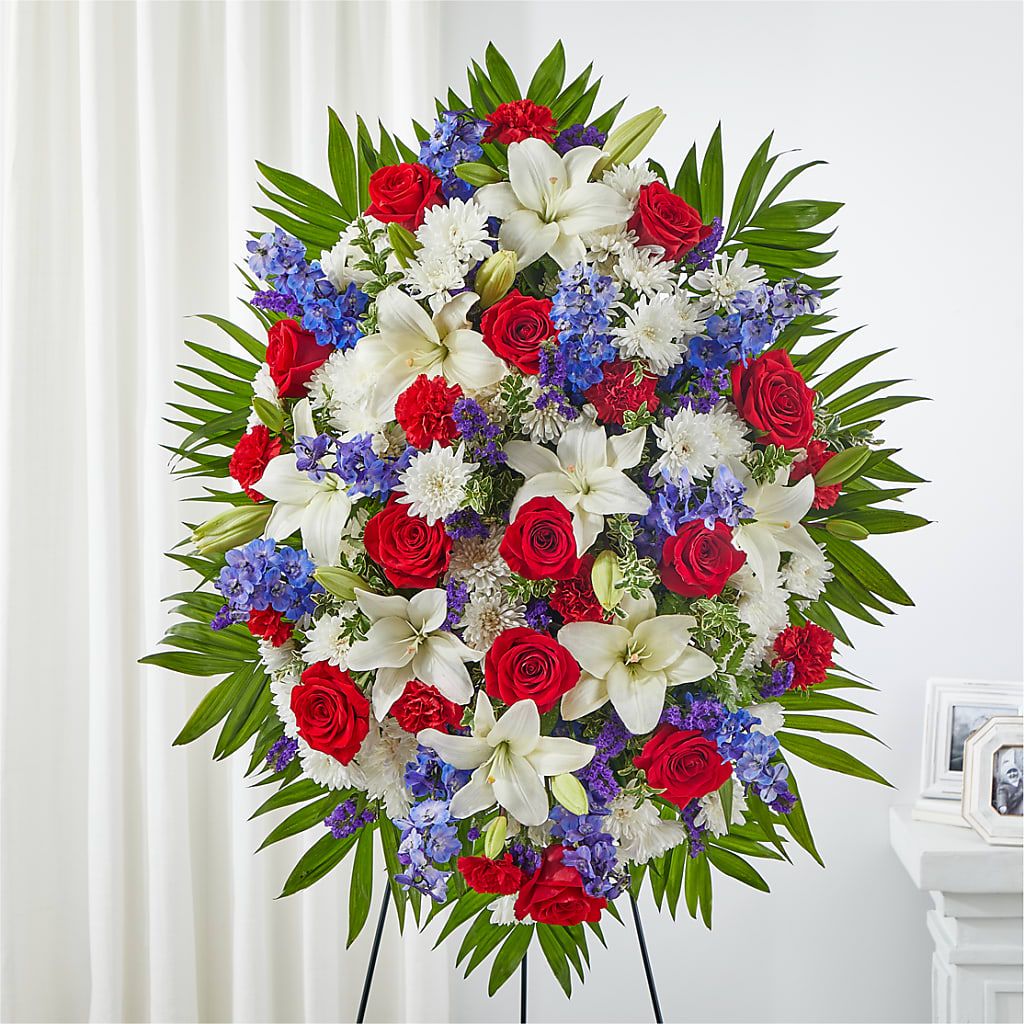 Cherished Service Standing Spray – MOORE'S FLOWERS & GIFTS, Fayette AL