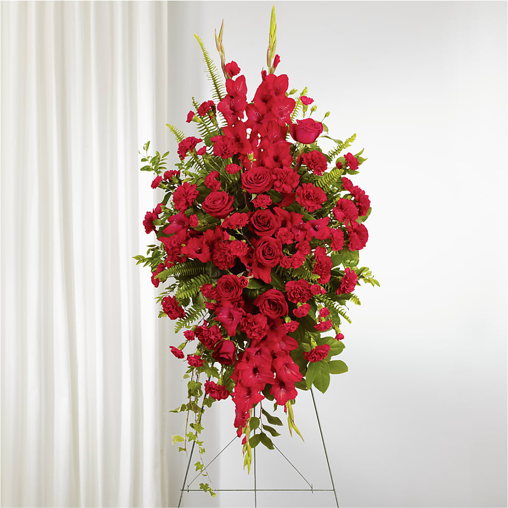 From the Heart Standing Spray – MOORE'S FLOWERS & GIFTS, Fayette AL