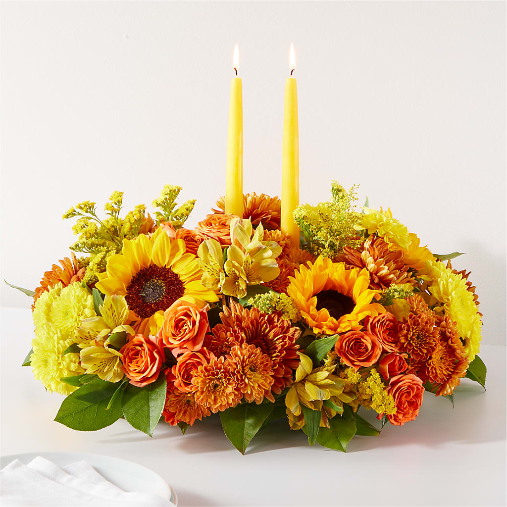 Autumn Harmony Centerpiece – MOORE'S FLOWERS & GIFTS, Fayette AL