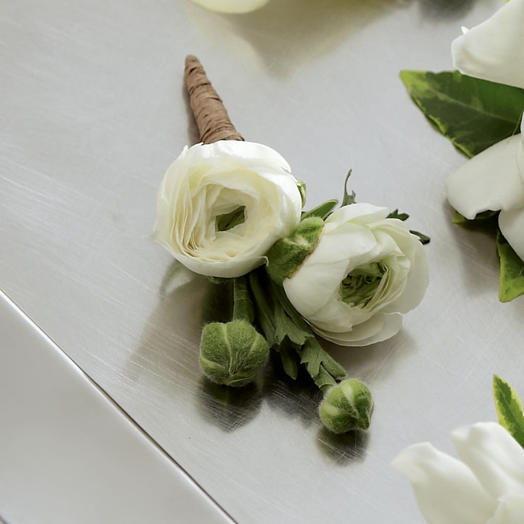 White Ranunculus Boutonniere – MOORE'S FLOWERS & GIFTS, Fayette AL