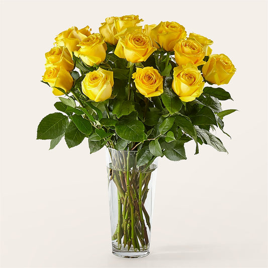 Long Stem Yellow Rose Bouquet – MOORE'S FLOWERS & GIFTS, Fayette AL