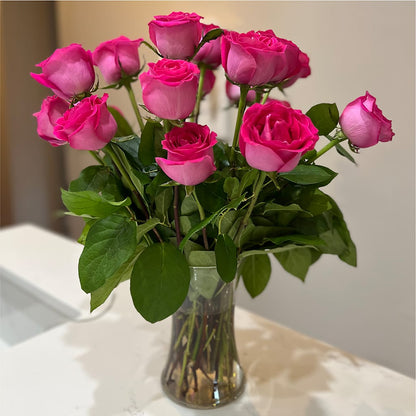 Long Stem Pink Rose Bouquet – MOORE'S FLOWERS & GIFTS, Fayette AL