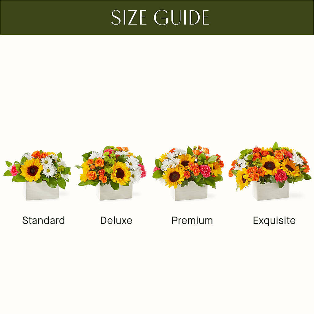 Sun-drenched Blooms Box Bouquet – MOORE'S FLOWERS & GIFTS, Fayette AL