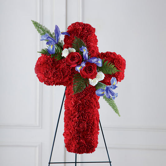 Faithful Hero Floral Cross – MOORE'S FLOWERS & GIFTS, Fayette AL