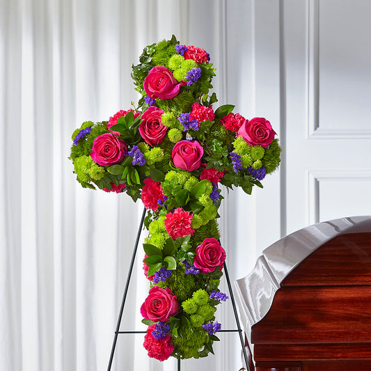 Tribute Rose Floral Cross – MOORE'S FLOWERS & GIFTS, Fayette AL