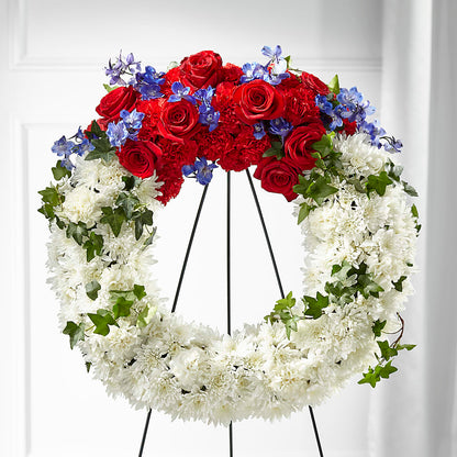 Patriotic Passion Wreath – MOORE'S FLOWERS & GIFTS, Fayette AL