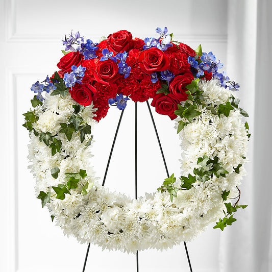 Patriotic Passion Wreath – MOORE'S FLOWERS & GIFTS, Fayette AL