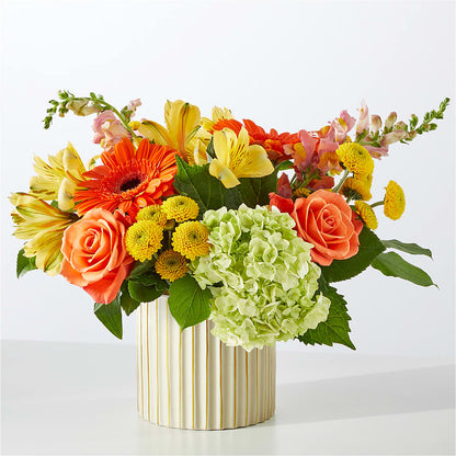 Autumn Sunshine Bouquet with Ivory Vase – MOORE'S FLOWERS & GIFTS, Fayette AL