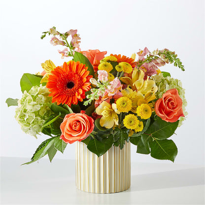 Autumn Sunshine Bouquet with Ivory Vase – MOORE'S FLOWERS & GIFTS, Fayette AL