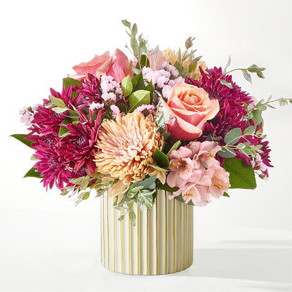 Berry Cobbler Bouquet with Ivory Vase – MOORE'S FLOWERS & GIFTS, Fayette AL