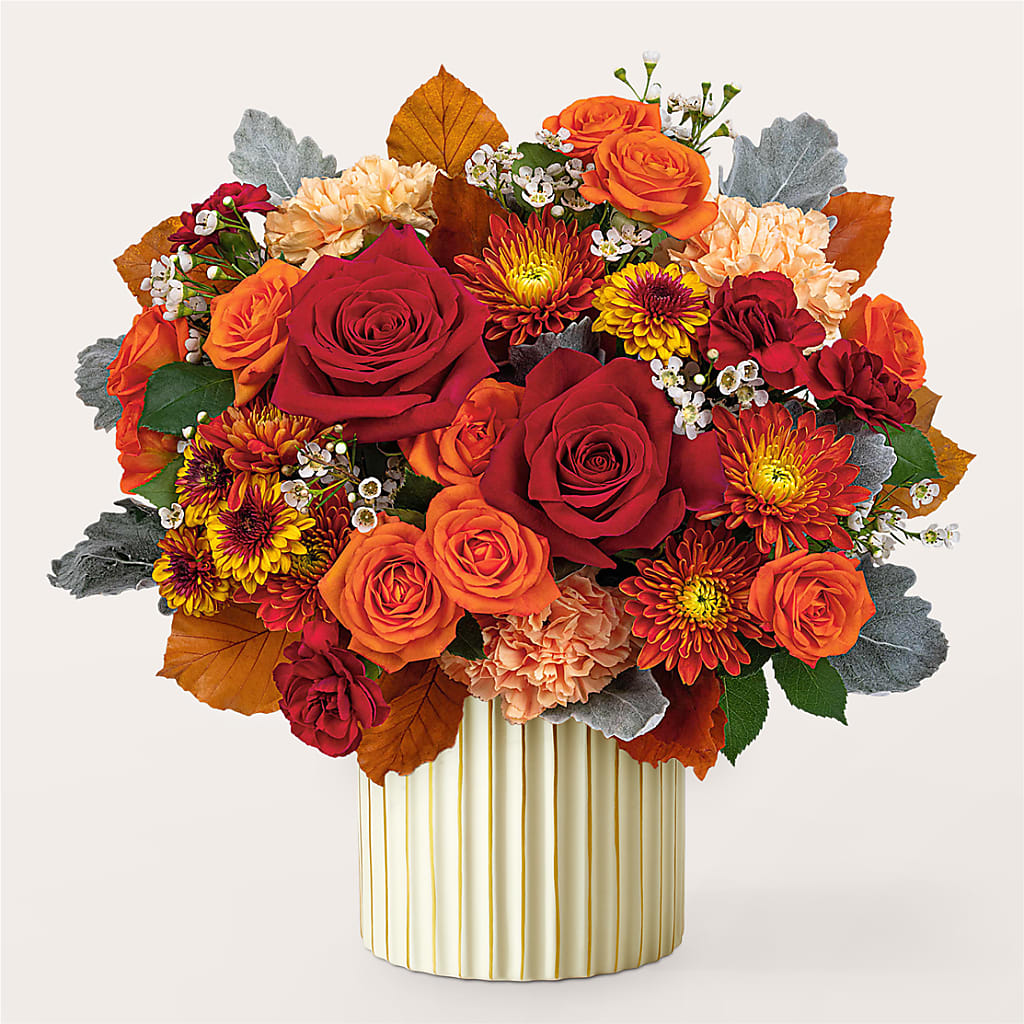 Merlot Bouquet with Ivory Vase – MOORE'S FLOWERS & GIFTS, Fayette AL