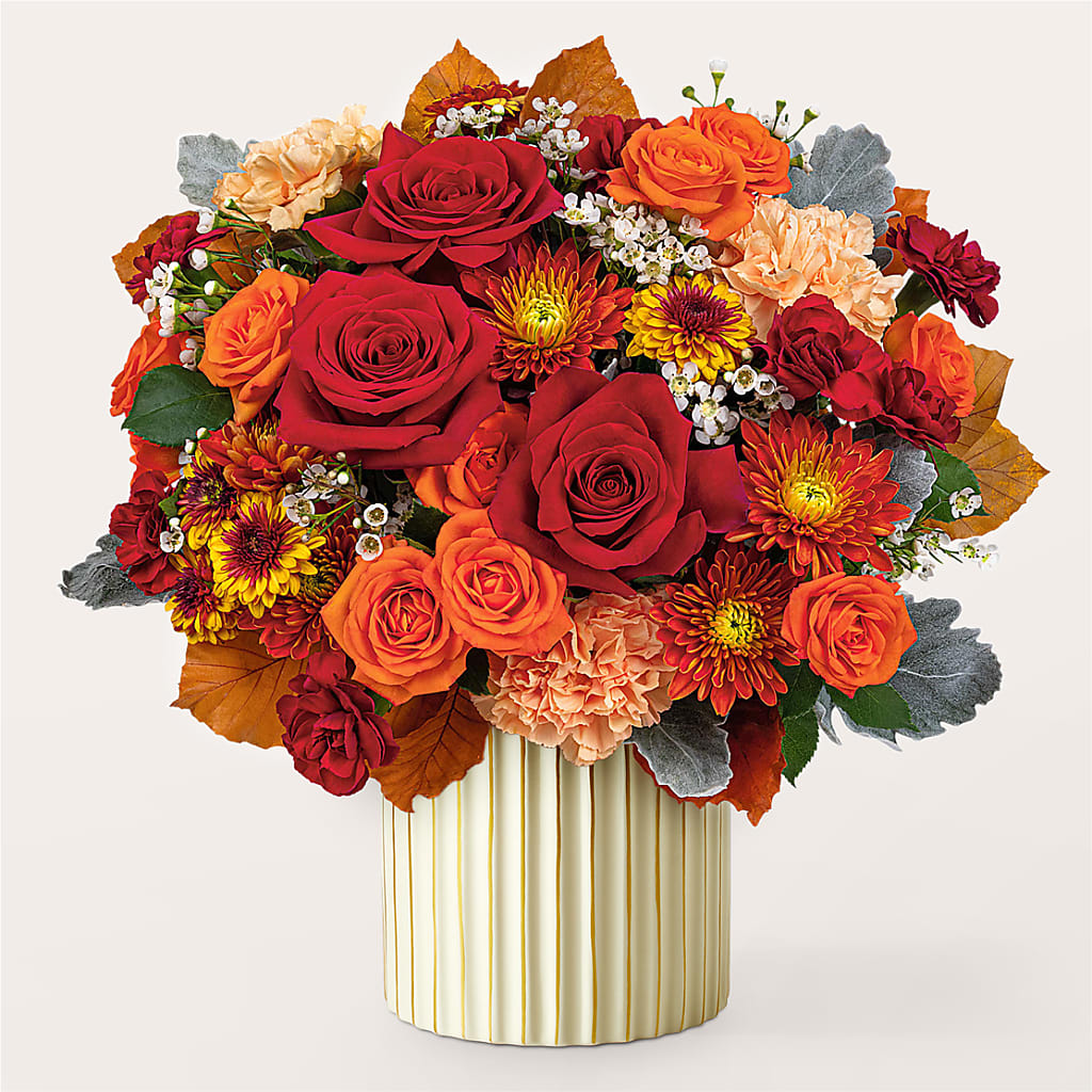 Merlot Bouquet with Ivory Vase – MOORE'S FLOWERS & GIFTS, Fayette AL
