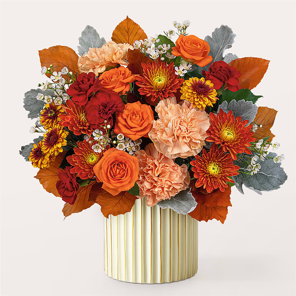 Merlot Bouquet with Ivory Vase – MOORE'S FLOWERS & GIFTS, Fayette AL