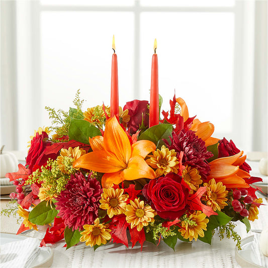 Autumn's Embrace Centerpiece – MOORE'S FLOWERS & GIFTS, Fayette AL
