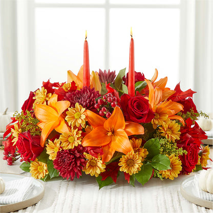 Autumn's Embrace Centerpiece – MOORE'S FLOWERS & GIFTS, Fayette AL